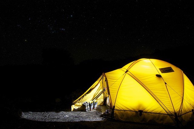 Camping im Zelt